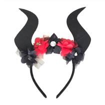 Tiara Diabinha Com Flores Vermelhas e Preto Tiara Diabinha Com Flores Vermelhas e Preto