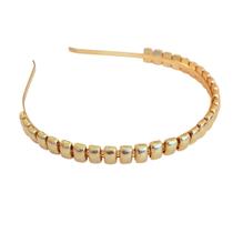 Tiara Dourada Acetinada Retângulos Delicados Tiara Dourada Acetinada Retângulos Delicados