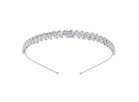 TIARA DUAS FILEIRAS NAVETE CRAVEJADAS PRATEADA - Acessório Elegante para Noivas TIARA DUAS FILEIRAS NAVETE CRAVEJADAS PRATEADA - Acessório Elegante para Noivas
