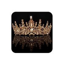 Tiara e coroa COCIDE Gold Crystal Queen para mulheres