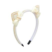 Tiara Elegante Com Orelhas De Gato, Pérolas E Strass Para Mulheres E Meninas, Acessório De Moda Para