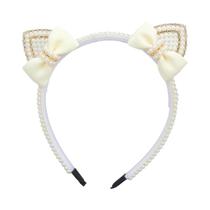 Tiara Elegante Com Orelhas De Gato, Pérolas E Strass Para Mulheres E Meninas, Acessório De Moda Para