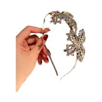Tiara Elegante Com Pérolas E Strass Para Mulheres, Acessório De Cabelo Em Camadas Com Estrelas E