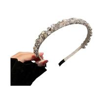 Tiara Elegante Com Pérolas E Strass Para Mulheres, Acessório De Cabelo Em Camadas Com Estrelas E