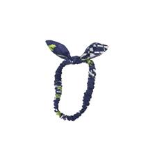 Tiara em tecido azul marinho floral bebê e moda infantil
