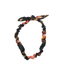 Tiara em tecido preta floral bebê e moda infantil