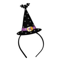 Tiara Enfeite Halloween Chapéu de Bruxa Glitter Cosplay 3D - Piffer
