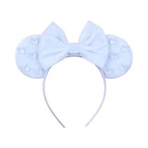 Tiara Feminina De Veludo Do Mickey Mouse Com Pérolas Da Moda E Orelhas Da Disney Para Festa Infantil