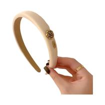 Tiara Feminina Elegante Retrô Com Camélia, Faixa De Cabelo De Esponja Estilo Vento Perfumado Para