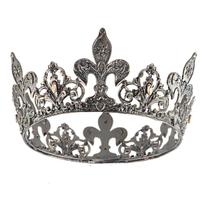 Tiara Fleur-de-lis Silver Crown para casamentos e eventos especiais