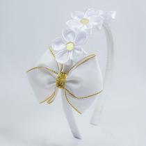 Tiara Floral, Combo Kanzashi e Laço - Mod Gina