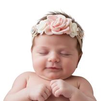 Tiara Floral Rosa Elegante Para Bebê Menina Elegante - Tiara Floral Rosa Elegante Para Bebê Menina Elegante -