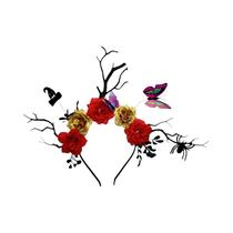 Tiara Gótica De Halloween Com Ramos, Rosas, Borboletas, Morcegos E Aranhas - Decoração Festiva Tiara Gótica De Halloween Com Ramos, Rosas, Borboletas, Morcegos E Aranhas - Decoração Festiva