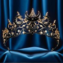 Tiara Gótica Lua E Estrela Para Mulheres, Coroa Vintage Para Casamento E Festa, Luxuosa Coroa Tiara Gótica Lua E Estrela Para Mulheres, Coroa Vintage Para Casamento E Festa, Luxuosa Coroa