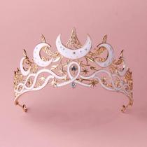 Tiara Gótica Lua E Estrela Para Mulheres, Coroa Vintage Para Casamento E Festa, Luxuosa Coroa Tiara Gótica Lua E Estrela Para Mulheres, Coroa Vintage Para Casamento E Festa, Luxuosa Coroa