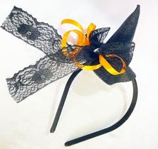 Tiara Halloween Chapéu com Renda e Pedra