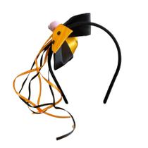 Tiara Halloween com Pompom Sortido - Amarelo e Preto - 1 unidade - Rizzo