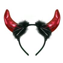 Tiara Halloween Diabinha Marabú com Plumas Tiara Halloween Diabinha Marabú com Plumas
