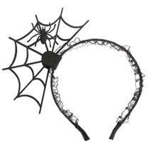 Tiara Halloween Teia Com Aranha Preta Enfeite Para Fantasia