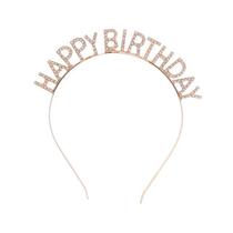 Tiara Happy Birthday Feliz Anivérsario Festa Niver Dourada