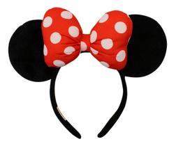 Tiara Infantil Com Laço da Minnie Vermelha Luxo