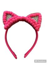 Tiara infantil gatinha rosa com led nas orelhas