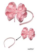 Tiara Infantil Rosa Bebê - Boutique 2 Em 1 Tiara Infantil Rosa Bebê - Boutique 2 Em 1