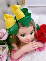 Tiara Infantil Verde e Amarelo Maxx com Nó Luxo para Festas Tiara Infantil Verde e Amarelo Maxx com Nó Luxo para Festas