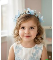 Tiara Jardim das Borboletas - Duas Voltas Azul