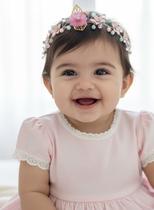 Tiara Jardim das Flores Rosa para Crianças - Acessório Infantil Elegante Tiara Jardim das Flores Rosa para Crianças - Acessório Infantil Elegante