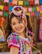 Tiara Junina Com Mini Chapéu De Palha Festa Junina Roxo