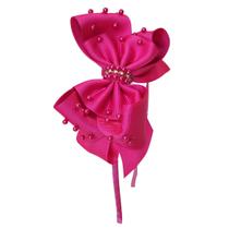 Tiara laço delicada mini perolas strass infantil arquinho