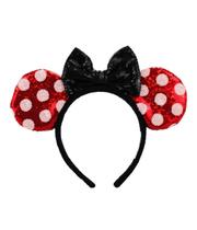 Tiara Laço Preto Orelhas Vermelho Branco Lantejoulas Minnie Disney Oficial Tiara Laço Preto Orelhas Vermelho Branco Lantejoulas Minnie Disney Oficial