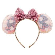 Tiara Laço Roxo Orelhas Rosa Lantejoulas Minnie - Disney