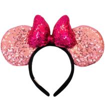 Tiara Laço Roxo Orelhas Rosa Minnie Lantejoulas - Disney