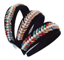 Tiara Luxo Pedraria Veludo Perola Strass Larga Juliette Tiara Luxo Pedraria Veludo Perola Strass Larga Juliette