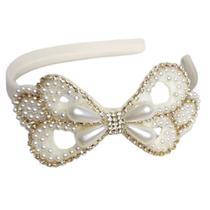 Tiara luxo perola strass confortavel infantil adulto arquinh