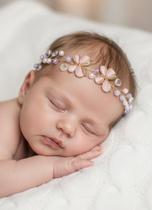 Tiara Maitê Borboleta Rosa - Acessório Infantil Personalizável