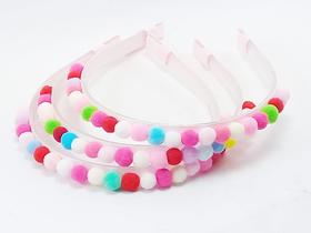 Tiara mini pompom Arco-Íris decorada artesanal - REF. 899 mp / 0126A Tiara mini pompom Arco-Íris decorada artesanal - REF. 899 mp / 0126A
