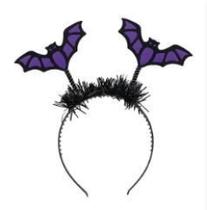 Tiara morcego preto e roxo 29006401 Tiara morcego preto e roxo 29006401