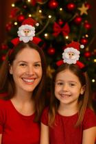 Tiara Natalina Laço De Cabelo Decoração Papai Noel Festa