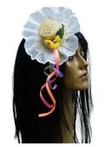 Tiara Noivinha Junina com Renda, Fitas e Girassol Tiara Noivinha Junina com Renda, Fitas e Girassol