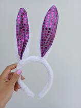 Tiara orelha coelho paetê