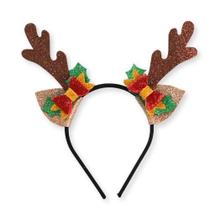 Tiara Orelha de Rena Natal Glitter Cintilante