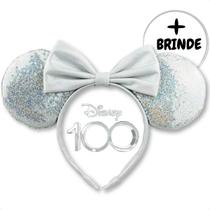Tiara Orelha Minnie Disney 100 anos Arquinho Diadema Coroa Original Prata Furtacor