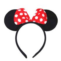 Tiara orelha minnie vermelha rosa infantil