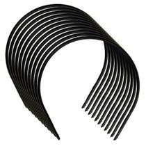 Tiara Para Cabelo Arquinho Resistente 10mm Preto Com 50 Unidades