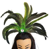 Tiara Pena Pedra Pluma Carnaval Fantasia Bloquinho Cosplay Cor:verde