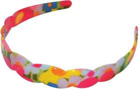 Tiara Plástica Especial Estampada Para Cabelos TA-11E com 12 unidades