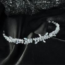 Tiara Porta Coque Grinalda Acessório Cabelo Noiva Zircônia